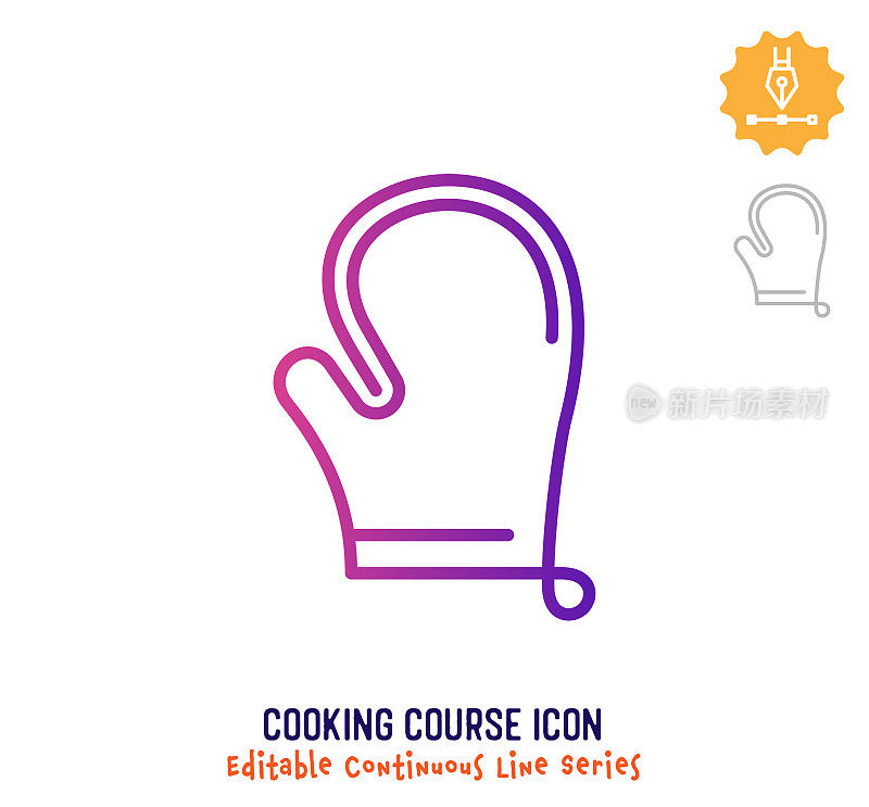 Cooking Course Continuous Line Editable Icon